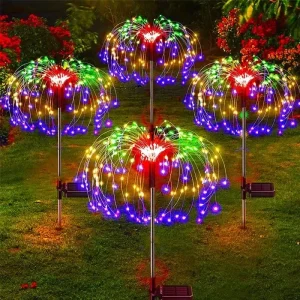 Outdoor Solar Firework Lights – Waterproof LED Garden Fairy Lights, Dandelion Lawn Lamps for Landscape, Patio, and Holiday Décor