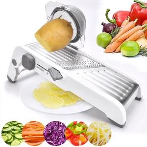 LMETJMA Ultra Sharp Mandoline Slicer – Adjustable Thickness Stainless Steel Vegetable & Fruit Cutter for Kitchen