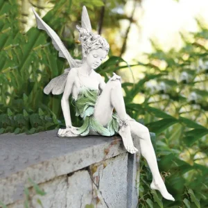 Flower Fairy Garden Statue – Resin Angel Figurine for Outdoor Landscaping, Yard Art, and Home Décor